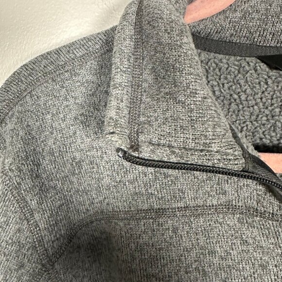 The North Face 1/4 Zip Fleece Long Sleeve Mock Neck Sweatshirt Gray Mens Medium - Picture 7 of 8